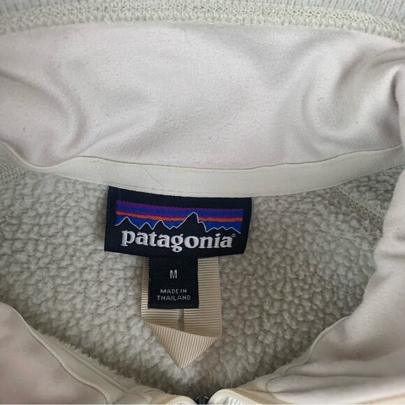 Patagonia women's medium better sweater off white cream 1/4 zip pullover outdoor - Picture 3 of 9